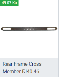 Rear Frame Cross Member FJ40 - FJ46 S&H