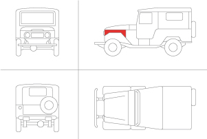 Toyota Land Cruiser FJ40 FJ45 FJ43 WINDSHIELD FRAME