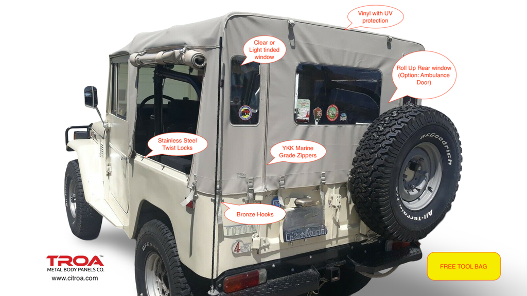 FJ40 soft top Beige and Roll-up.webp
